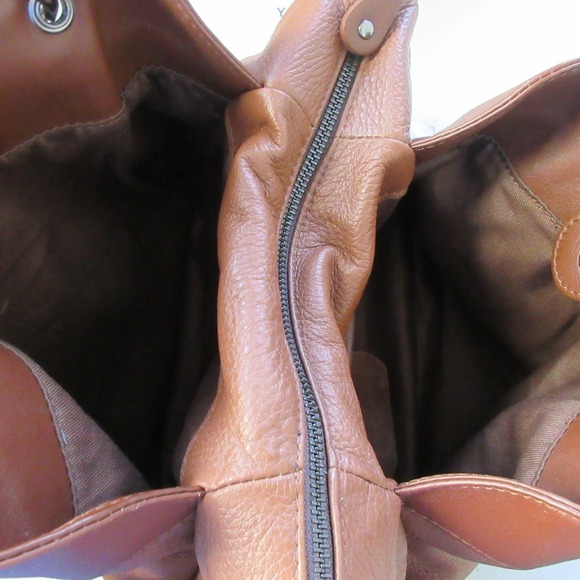 Peruzzi Italian Leather Shoulder Bag Women Brown Purse Handbag Tote Designer 760 - Picture 7 of 16